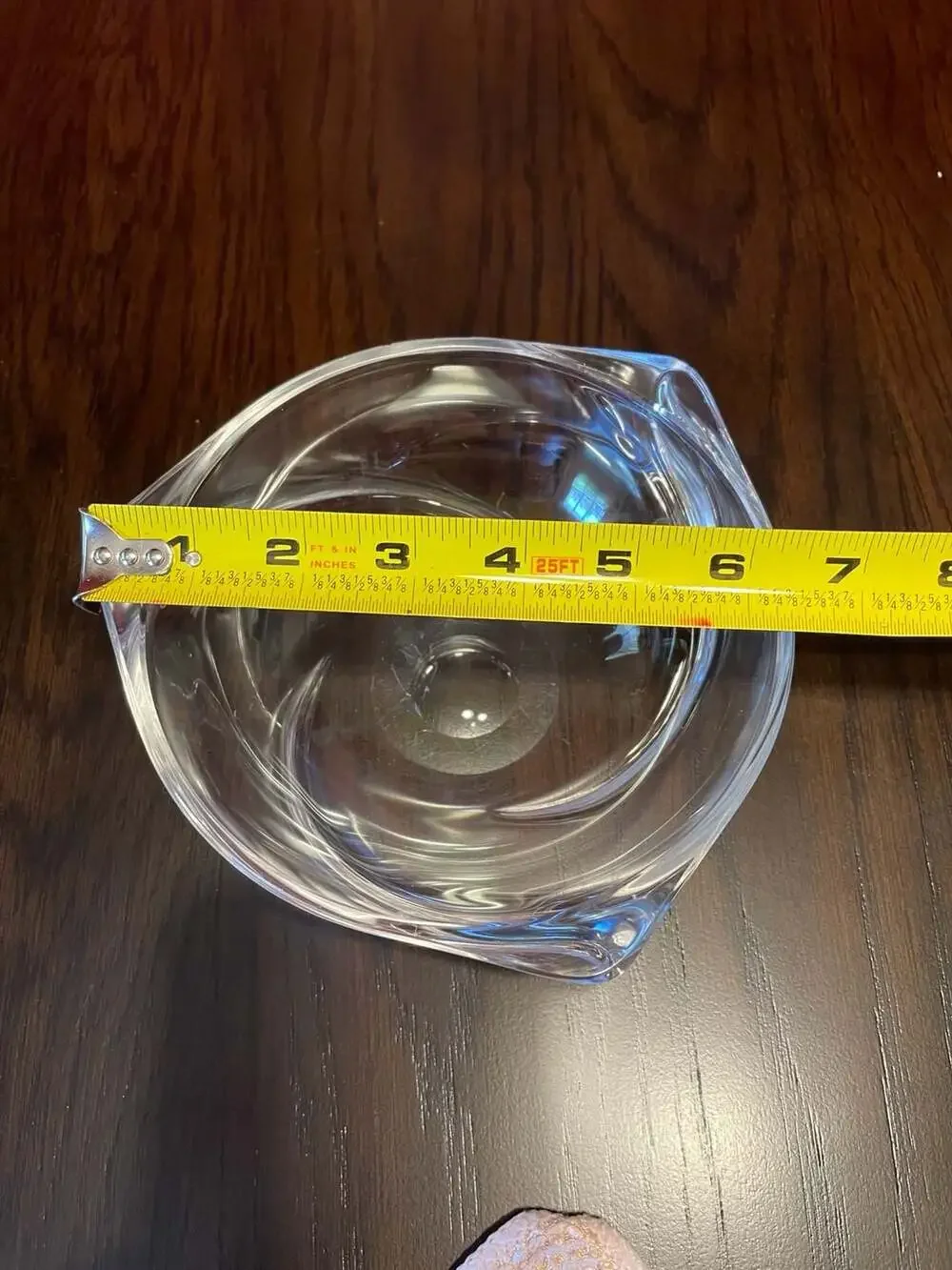 Val St. Lambert Belgium Crystal Romy Pattern 6.5” Trefoil Swirl Bowl 1961-1972